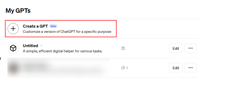 create custom GPTs